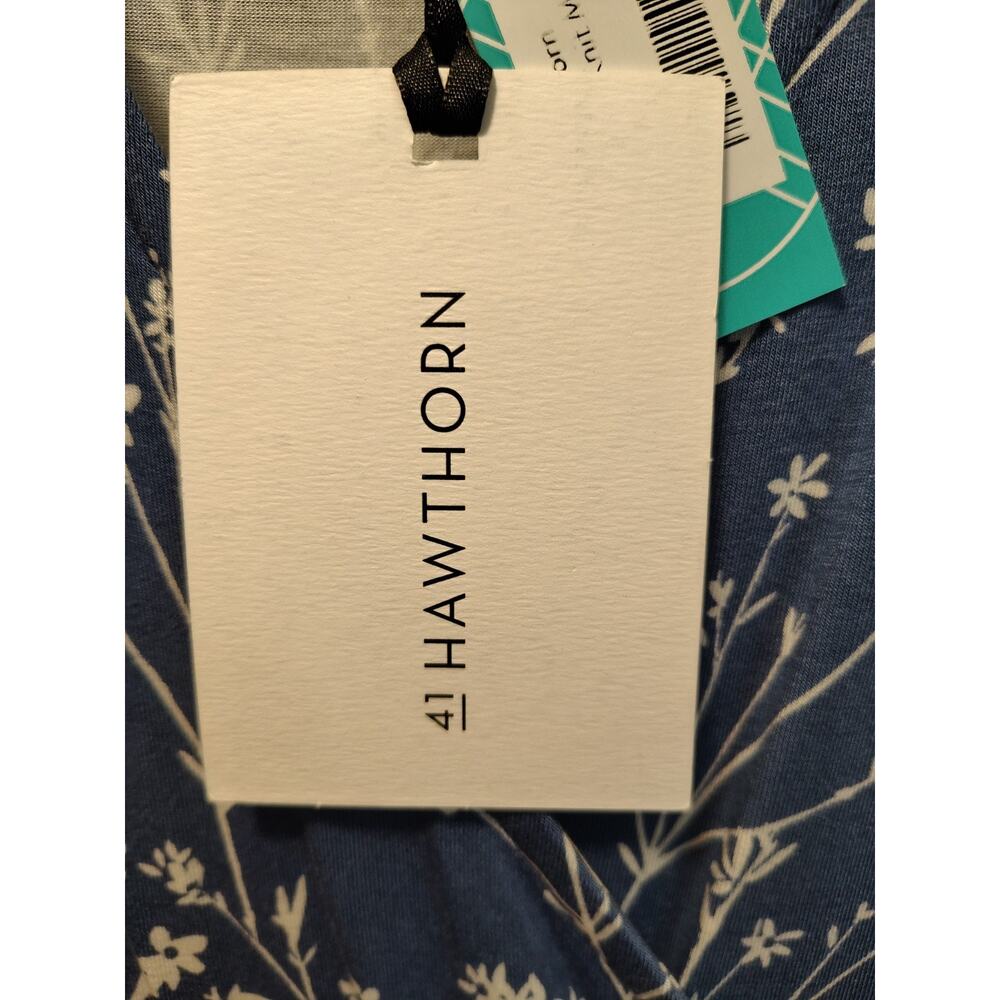 41 Hawthorn Maxi Dress Blue Floral Adelina Sleeveless Elastic Waist V Neck L - Picture 9 of 10